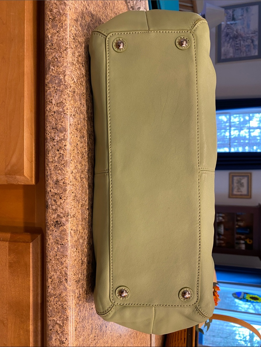 Coach Shoulder Leather Bag Purse Green F13732 Silver Colored Hardware - Picture 7 of 17